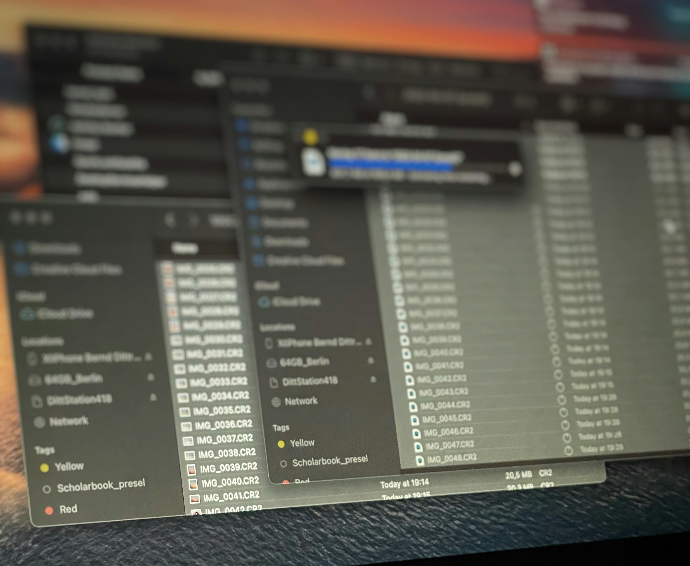 Finder Struktur mit RAW Dateien